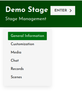 Stage management - enter stage