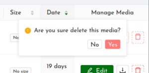 Delete media confirm