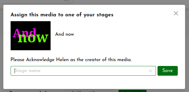 Acknowledge media
