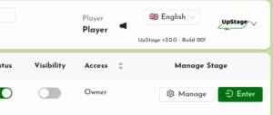 Manage stage button