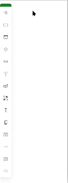 Animated gif showing the options in the on-stage toolbar
